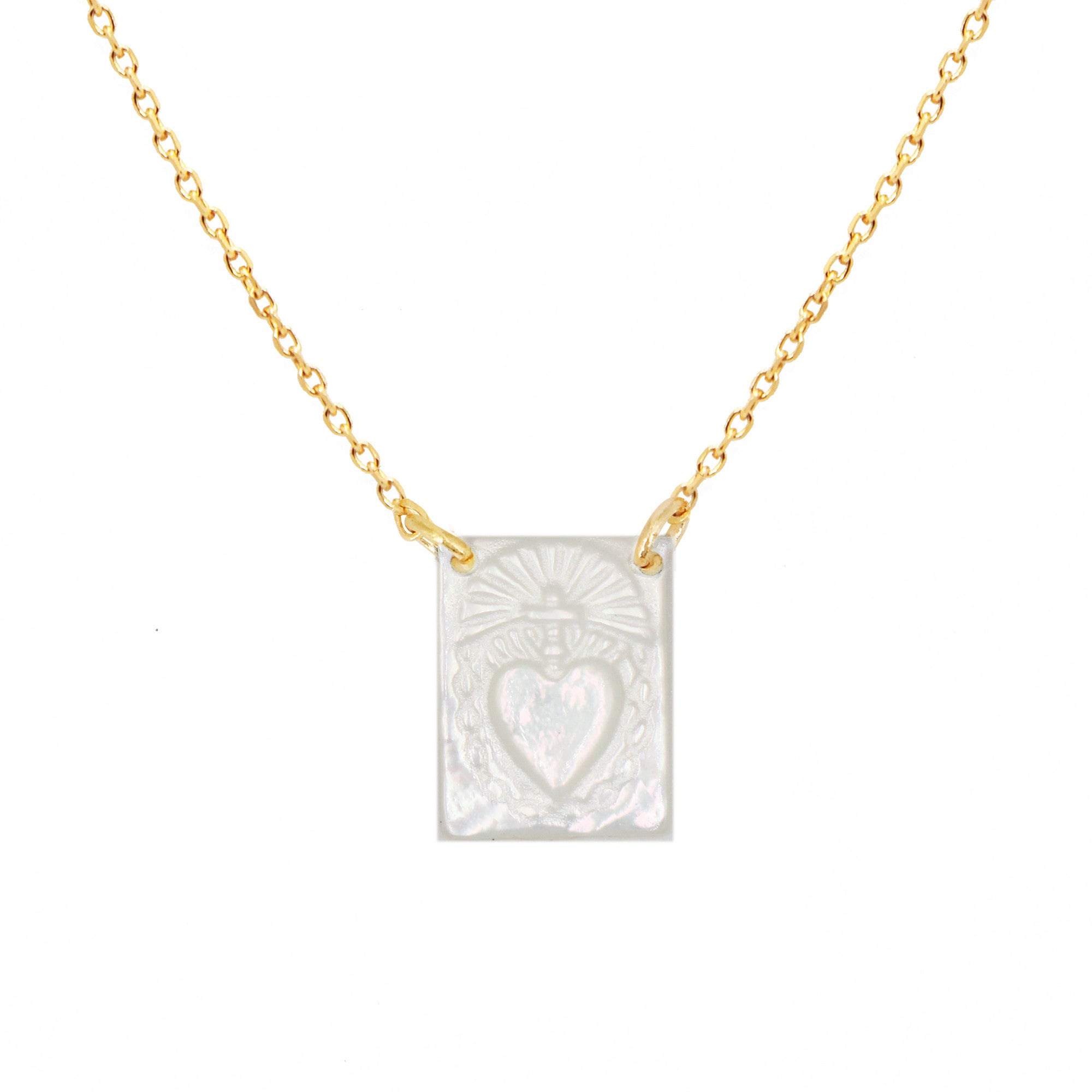 Mother-of-pearl ex voto necklace