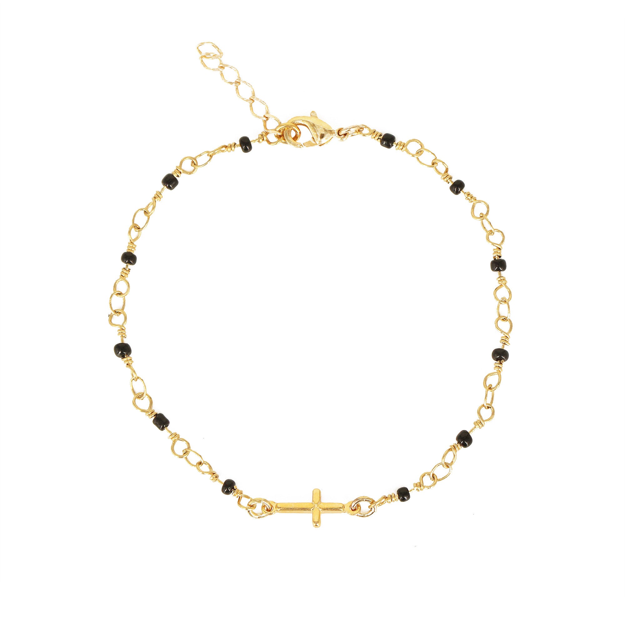 Jaipur cross bracelet (black)