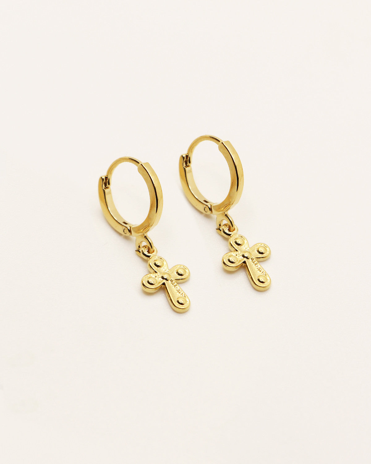 Cléa Croix mini hoop earrings