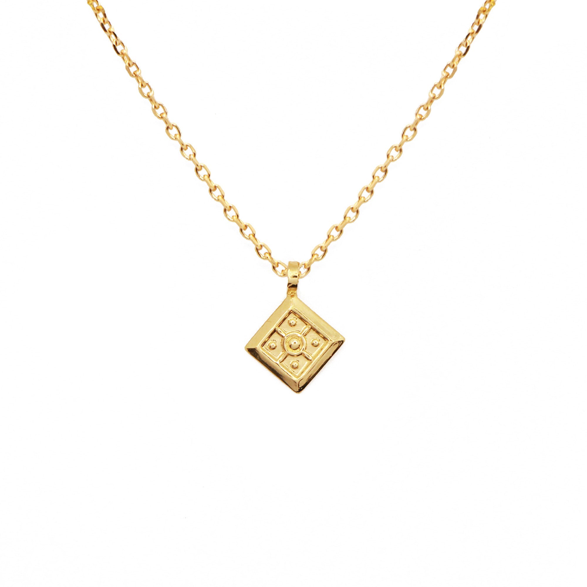 Square charm chain necklace