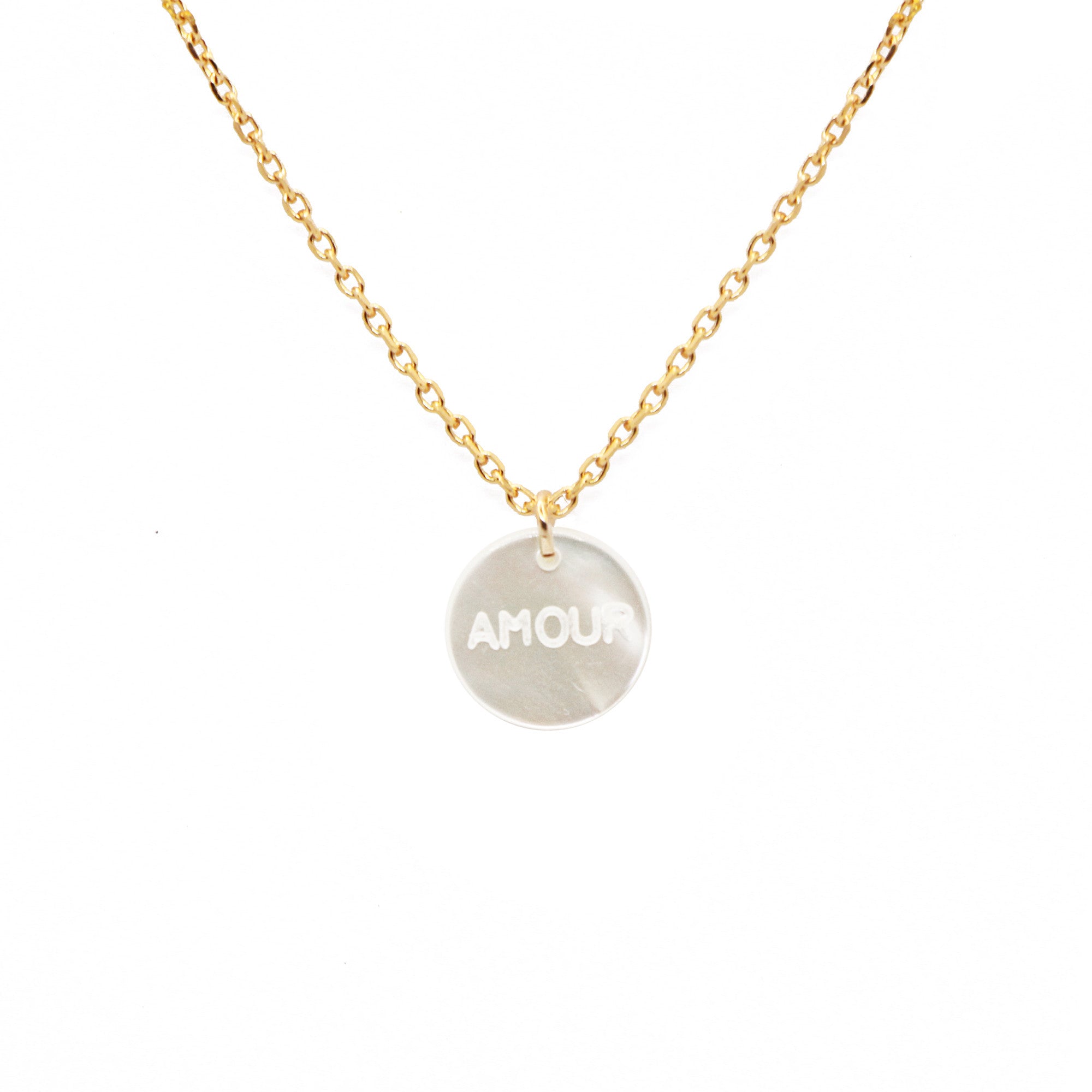 Collier charm Amour nacre